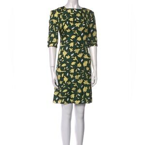 Marni Silk Floral Yellow and Green Dress